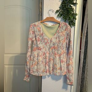 RD Style | Long Sleeve Ruffle Blouse | Size XS